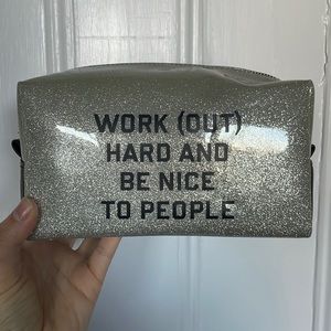 Barry's Bootcamp silver glitter 🤍✨ toiletry bag
